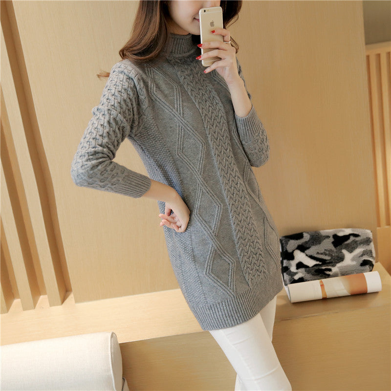 Knitted Sweater Pullover Bottoming Sweater Twist Korean Style Women's Clothing