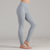 European And American Seamless Peach Hip Solid Color Honeycomb Pants