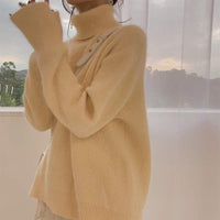 High Neck Loose Slim Pullover Sweater