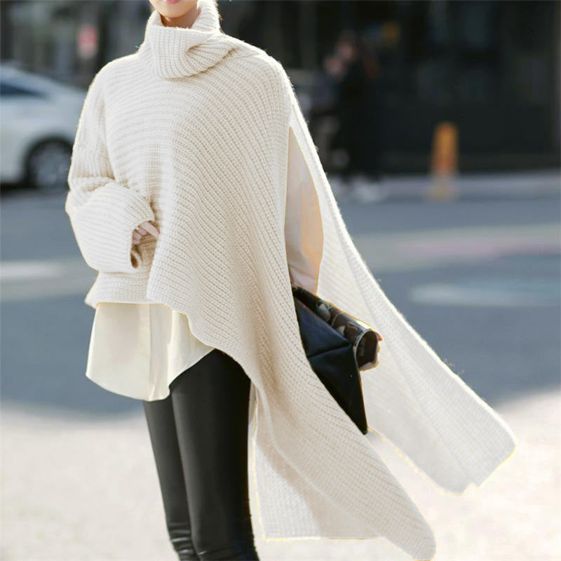 European And American Women's Long-sleeved Turtleneck Sweater Knit Pullover Loose