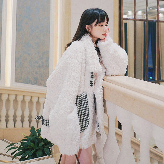 Autumn And Winter Thick Fur Lamb Plush Jacket