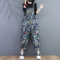 Korean Version Of The New Large Size Retro Print Jeans