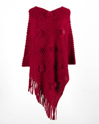 Fringed Cloak Shawl Hair Ball Solid Color Sweater