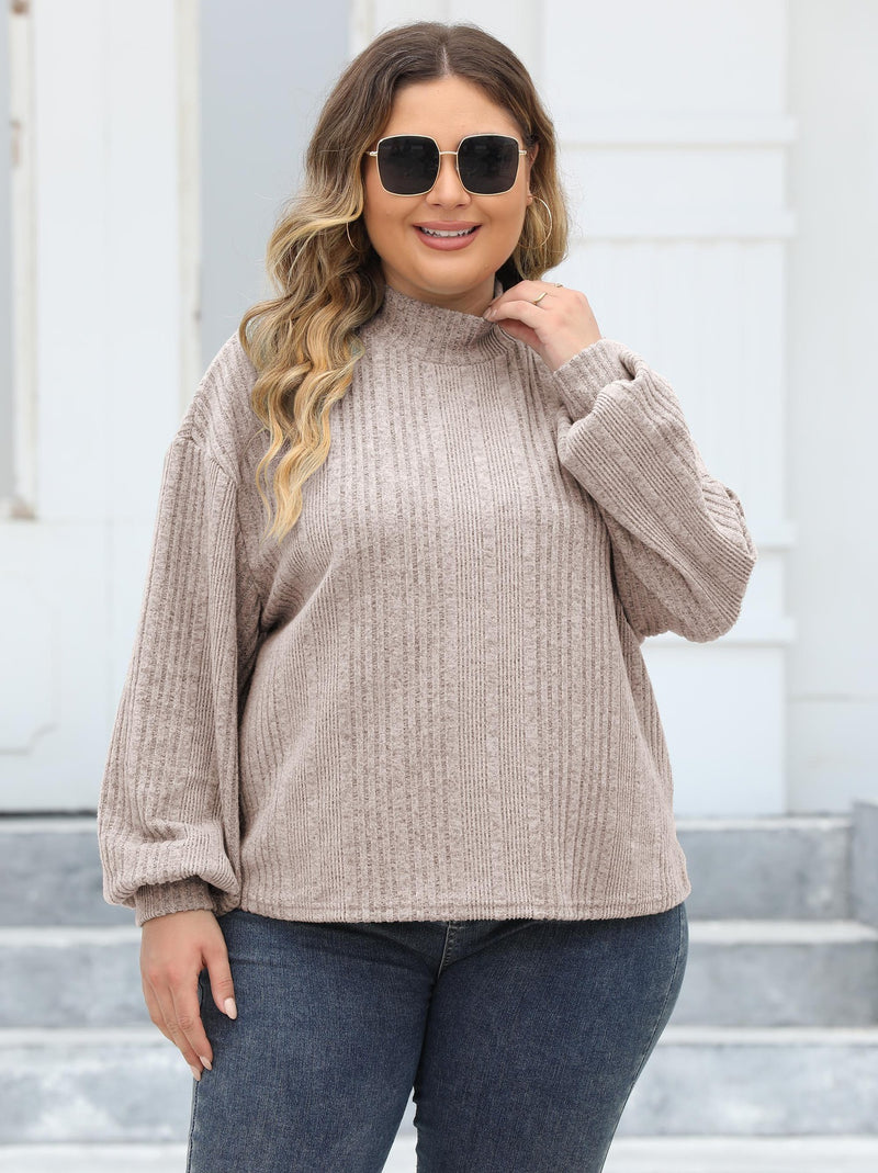 Lady's Pullover Tops Plus Size Half-turtleneck T-shirt Bottoming Shirt