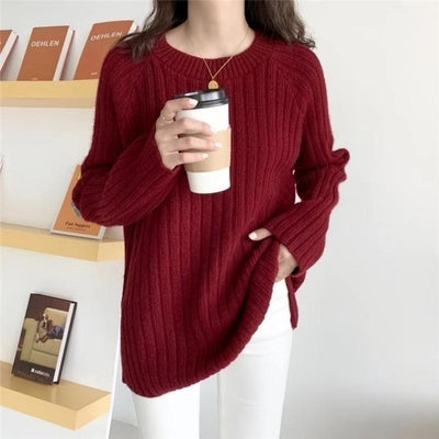 Loose Knitwear All Match Solid Color Bottoming Shirt Autumn Winter