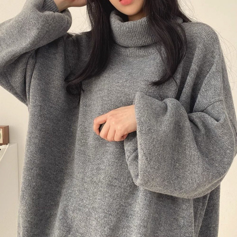 Thick Turtleneck Lazy Style Loose Bottoming Sweater Top