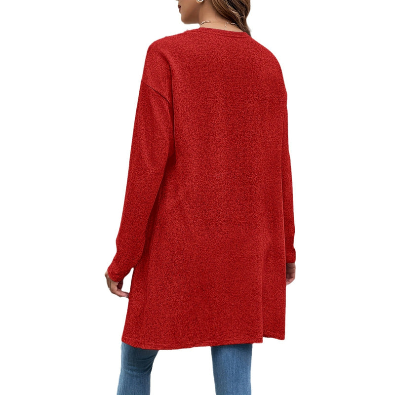 Women's Fashion Solid Color Cardigan Loose Shawl Top