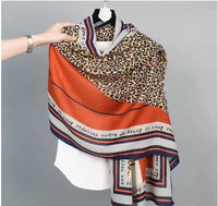 Printed Cotton And Linen Scarf Warm Outer Shawl