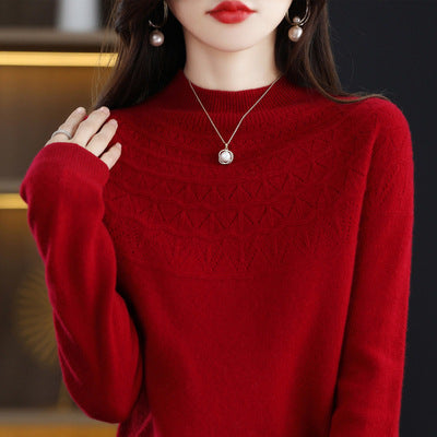 Half High Collar Thin Sweater Seamless Wool