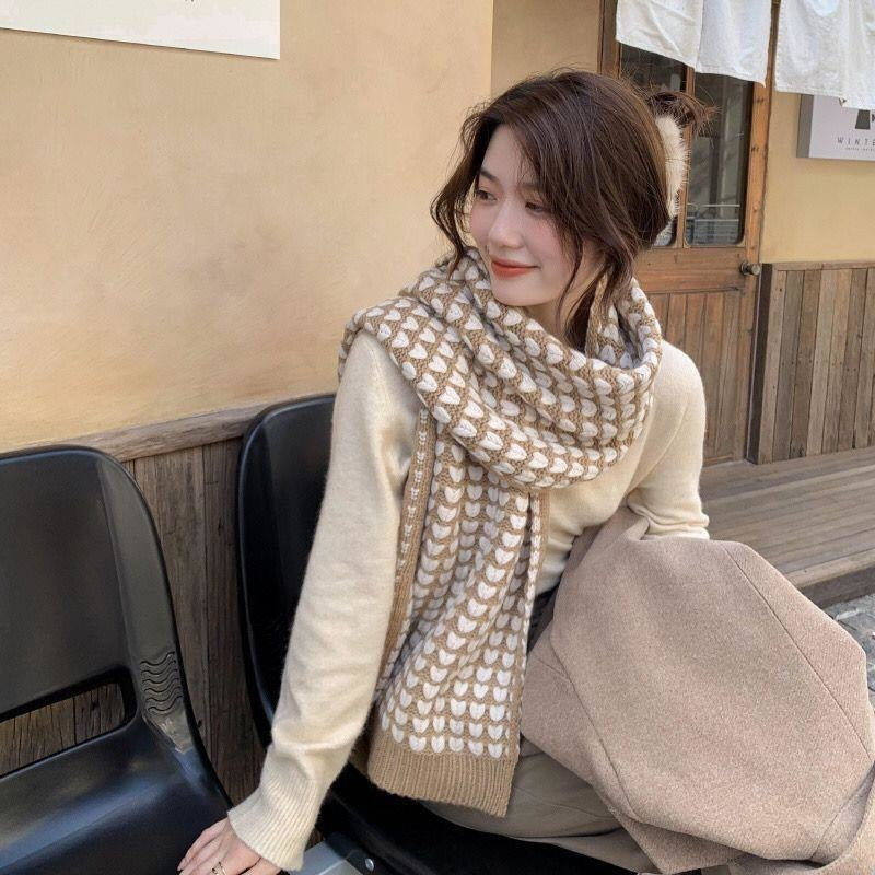 Women's Fashion Versatile Long Warm Knit Woolen Scarf