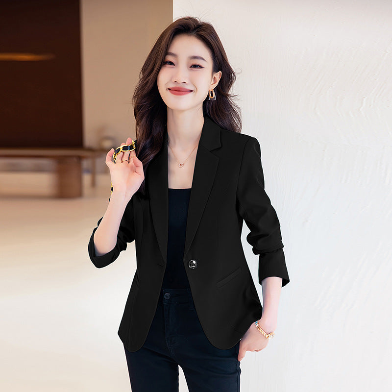 Padded Shoulder Small Blazer Women's Short Suit Top