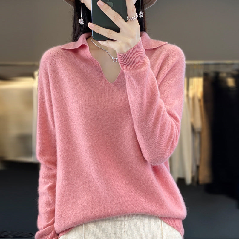 Pure Wool Idle Style Knitted Bottoming Shirt High-grade Top