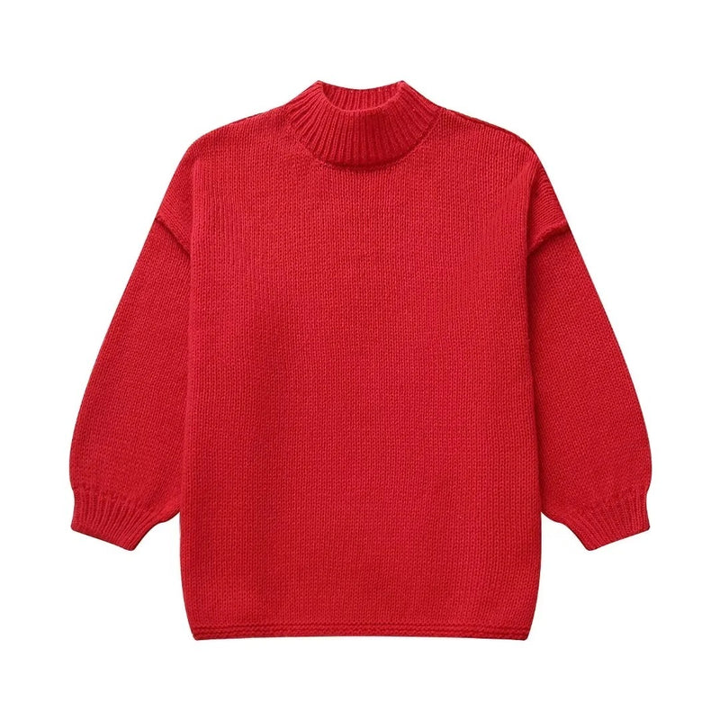 Temperament Crew Neck Simple Style Thin Sweater