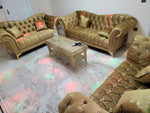 Elegance Chesterfield Italian Galaxy Fabric 3+2 Sofas Set Wedding Display Bride & Groom Sit Couch