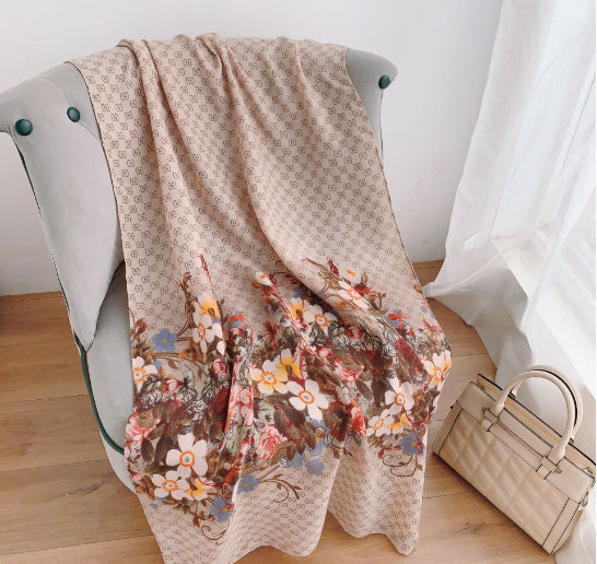 Printed Cotton And Linen Scarf Warm Outer Shawl