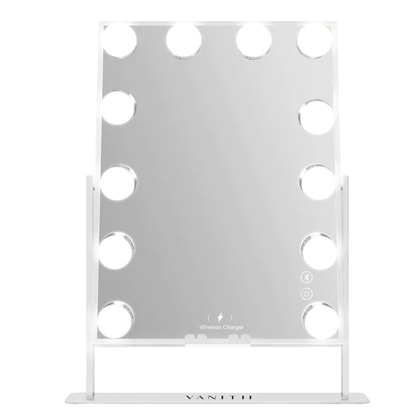 Hathaway Hollywood Slim Vanity Mirror with Wireless Charging L - 12 Dimmable LED Bulbs