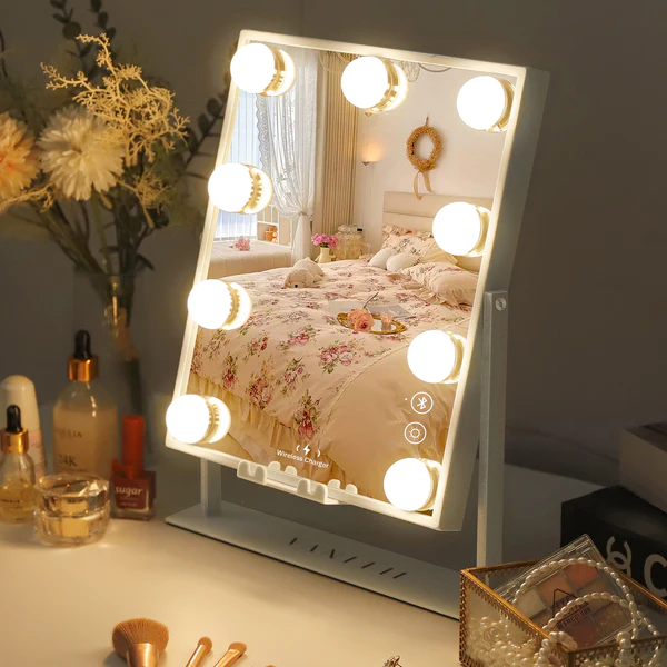 Fenair Hollywood Glow Vanity Mirror with Wireless Charging M - 9 Dimmable LED Bulbs