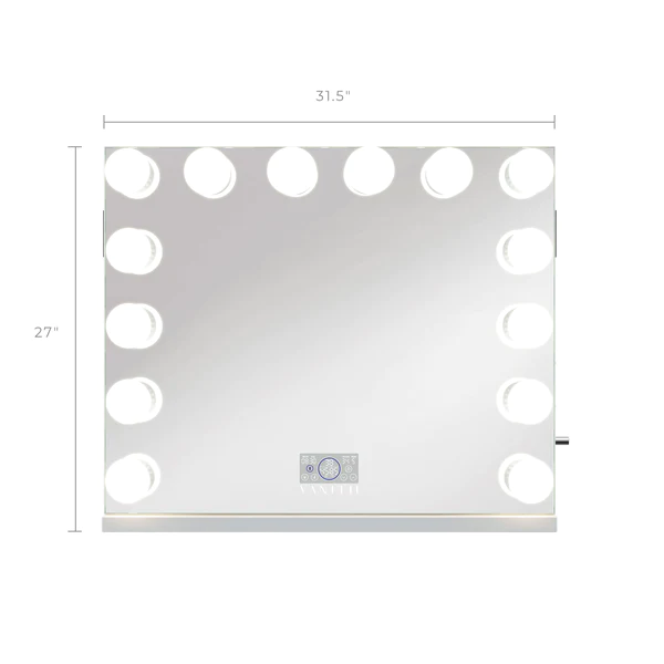 Marilyn Hollywood Vanity Mirror Pro Max - Tabletop or Wall Mount Vanity Mirror with 15 Dimmable LED Bulbs