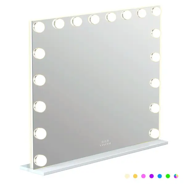 Mary Hollywood Glow Vanity Mirror with RGB - 18 Dimmable LED Bulbs