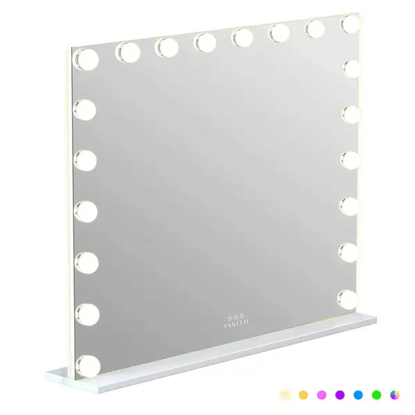 Mary Hollywood Glow Vanity Mirror with RGB - 20 Dimmable LED Bulbs