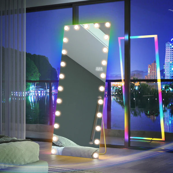 Hollywood Vanity Mirror - Full Length Vanity Mirror with 25 Dimmable LED Bulbs and RGB