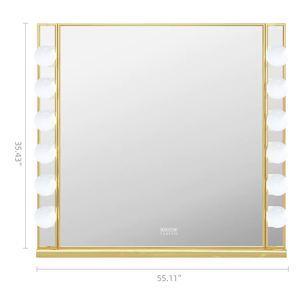 Chanel Gold Hollywood Vanity Mirror - 12 Dimmable LED Bulbs