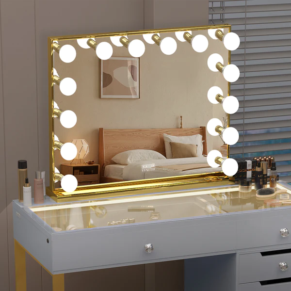 Chanel Gold Hollywood Vanity Mirror - 14 Dimmable LED Bulbs