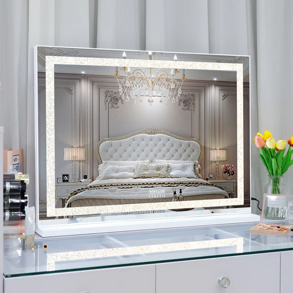 Crystal Hollywood Vanity Mirror with Bluetooth-Hollywood led strip Music Mirror