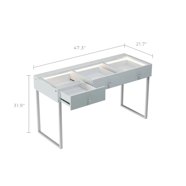 Billie Vanity Desk Pro - 3 Storage Drawers