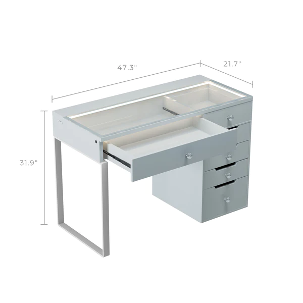 Diana Vanity Desk Pro - 6 Storage Drawers