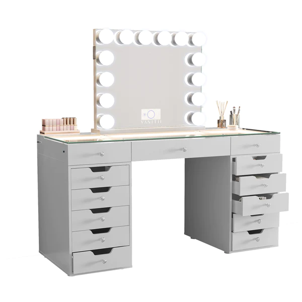 Eva Vanity Desk - 13 Storage Drawers