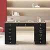 Eva Vanity Desk - 13 Storage Drawers -Black