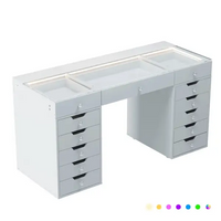 Eva Vanity Desk - 13 Storage Drawers with Full Light & RGB