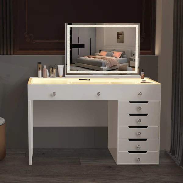 Ray Diana Vanity Desk - 8 Storage Drawers