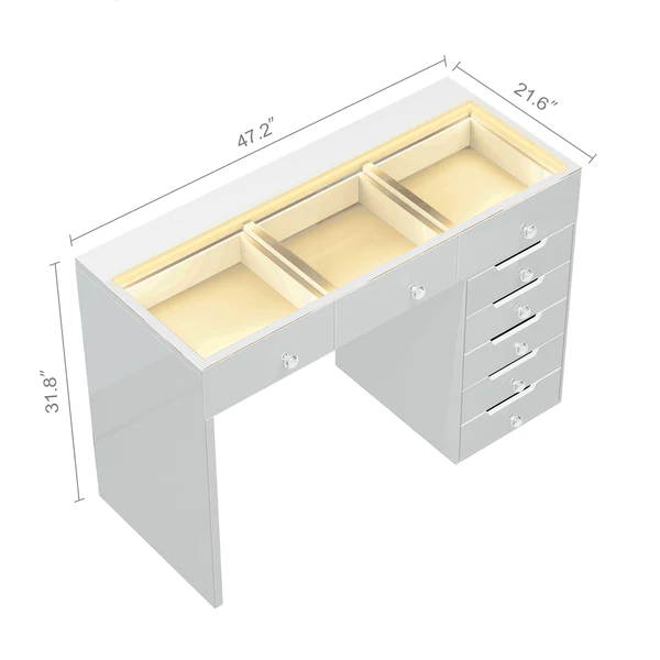 Ray Diana Vanity Desk - 8 Storage Drawers