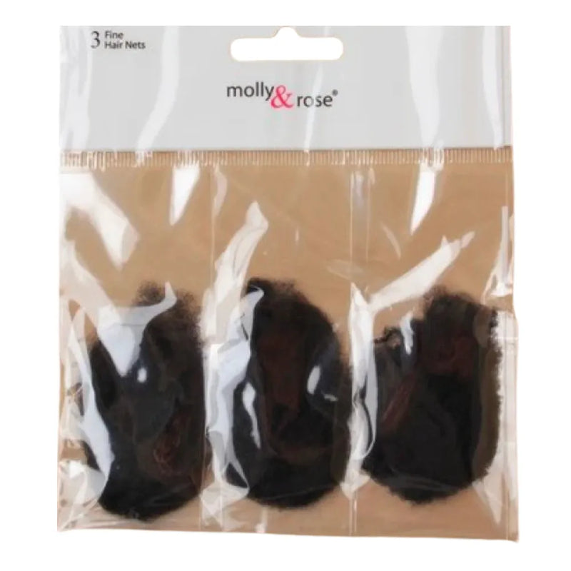 Mesh Hair Nets Fine Pack of 3 – Blonde, Brown & Black Bun Covers