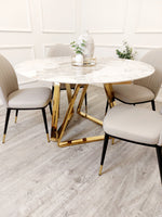 Nero Gold 1.3 Round Dining Table with Sintered Stone Top