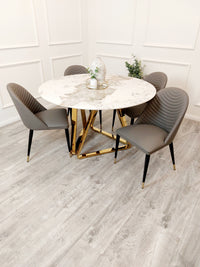 Nero Gold 1.3 Round Dining Table with Sintered Stone Top