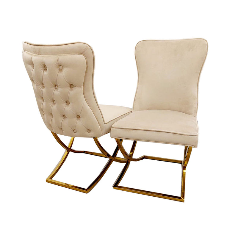 Sandhurst X Leg Dining Chair in Gold