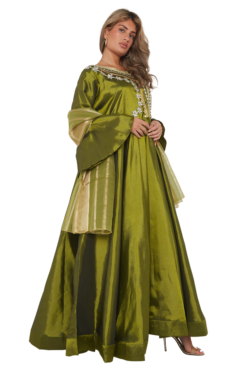 Olive green maxi dress