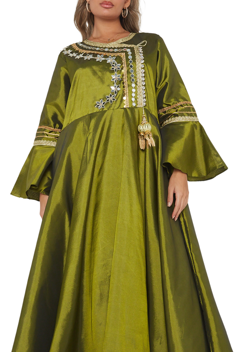 Olive green maxi dress