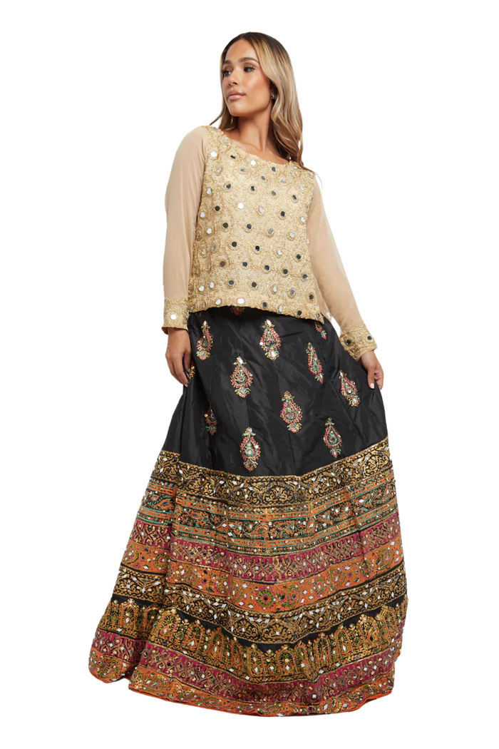 Black/Multi Coloured Lehenga