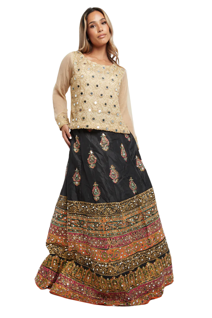 Black/Multi Coloured Lehenga