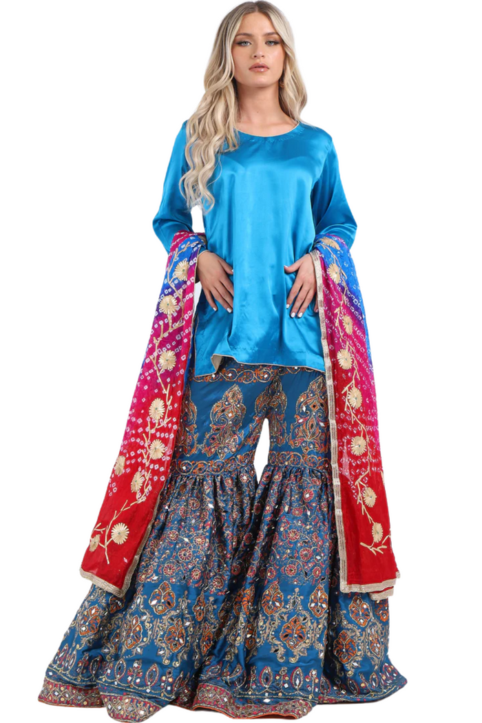 Summery Sky Blue Gharara