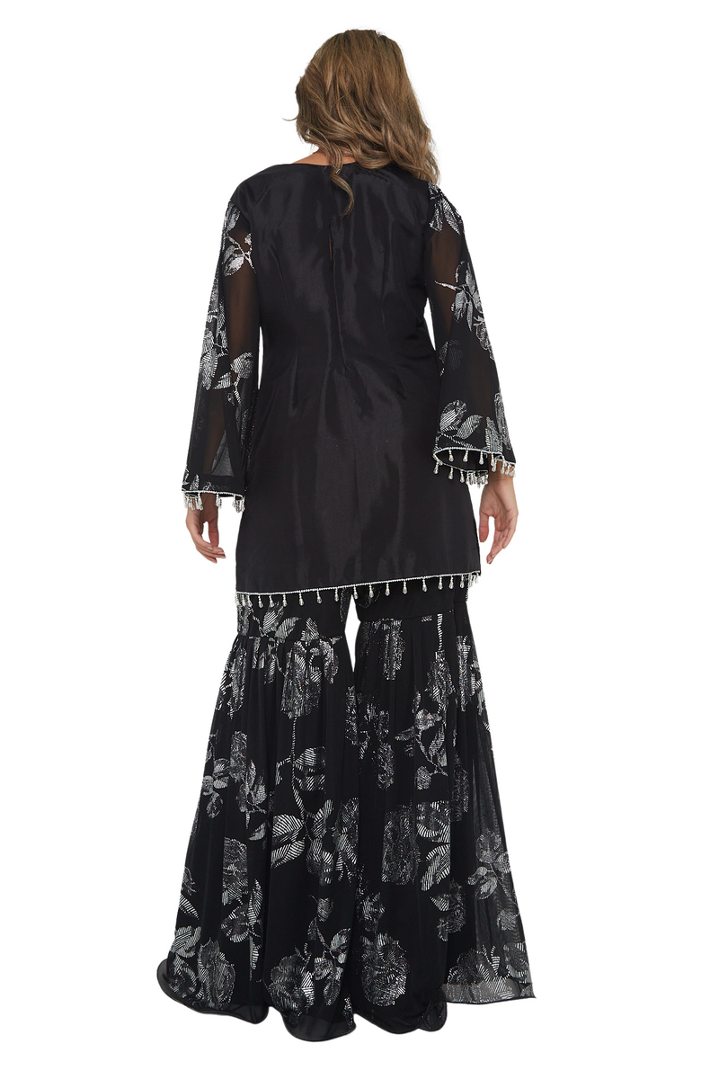 Black and Silver Gharara Suit