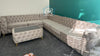 Ashton Jumbo Luxury Chesterfield 6 Seater Large Corner Couch Plush Cream Sofa