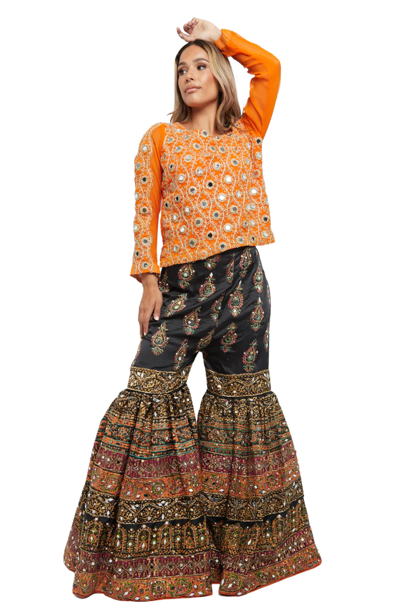 Black/Multi Coloured Gharara