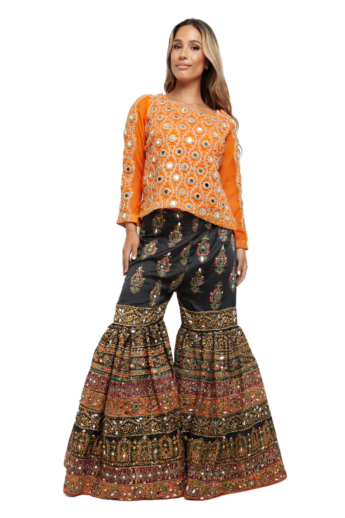 Black/Multi Coloured Gharara