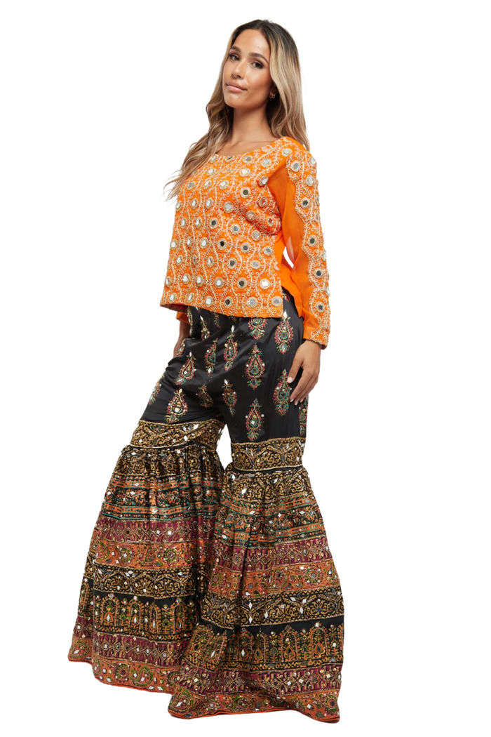 Black/Multi Coloured Gharara