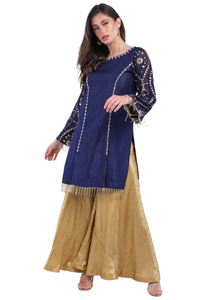 Navy Blue New Mirrored Kurta Top